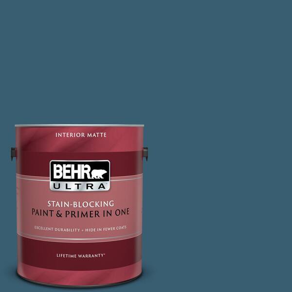 BEHR ULTRA 1 gal. #UL230-21 Bermudan Blue Matte Interior Paint and Primer in One