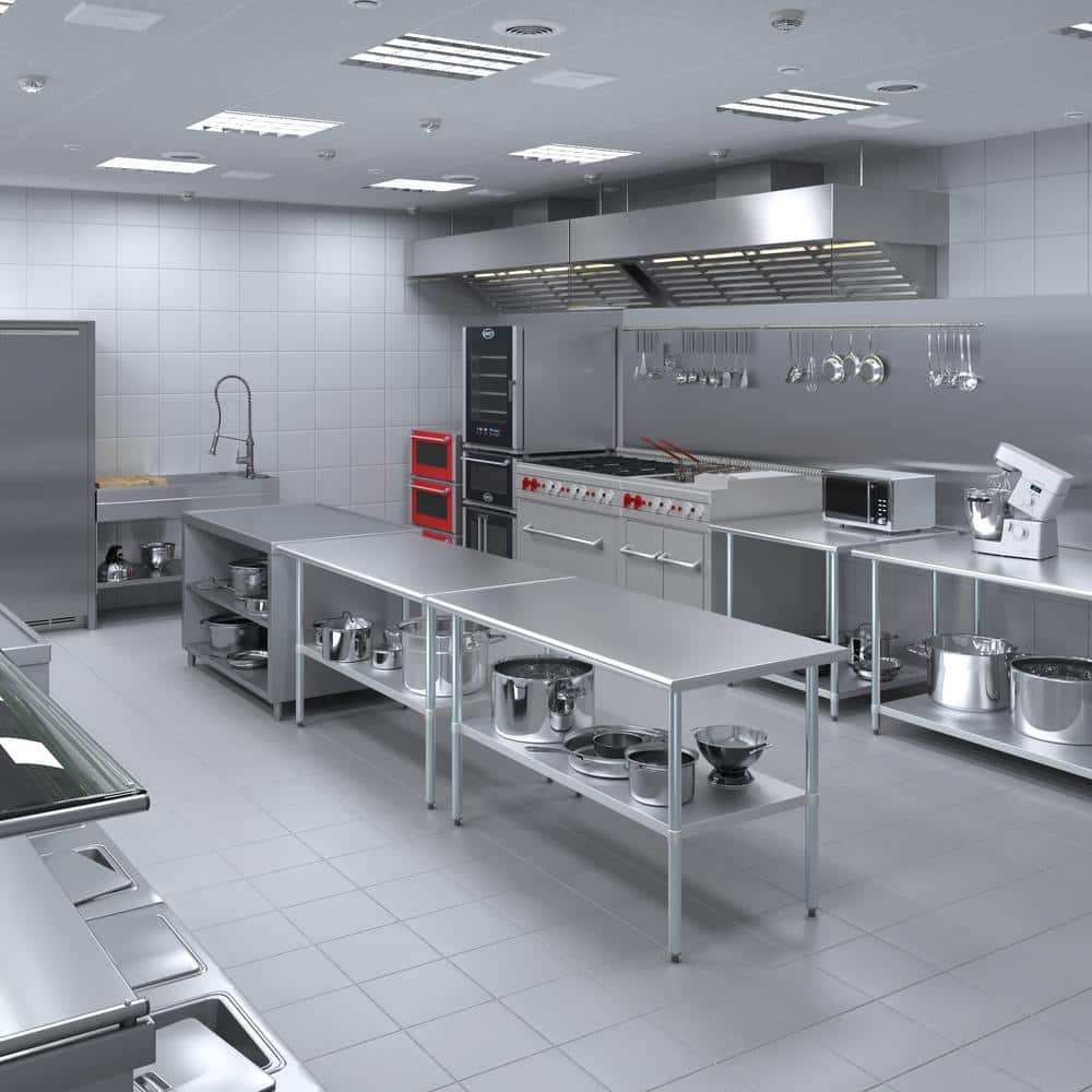 60" Stainless Steel Work Table with Galvanized Undershelf