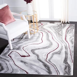 Craft Gray/Wine 5 ft. x 8 ft. Marbled Abstract Area Rug
