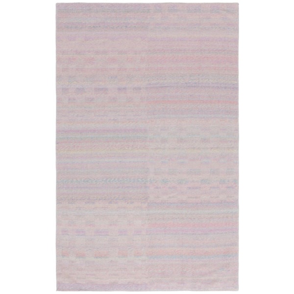 Cabo 4 ft. x 6 ft. Pink/Blue Striped Geometric Area Rug