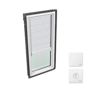 22-1/2 in. x 45-3/4 in. Fixed Deck Mount Skylight w/ Laminated Low-E3 Glass and White Solar Powered Room Darkening Blind