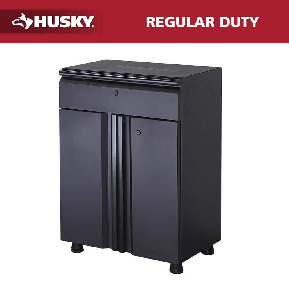 Regular Duty Welded 24-Gauge Steel 1-Drawer 2-Door Garage Base Cabinet in Black (24 in. W x 33 in. H x 16 in. D) price history on PriceWatchPro