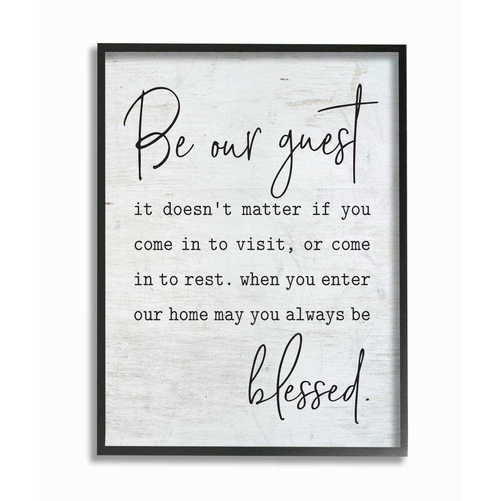 "24 in. x 30 in. ""Be Our Guest Home Family Inspirational Word On Wood Texture"" by Lettered and Lined Framed Wall Art" price history on PriceWatchPro