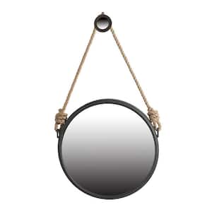 Anky 19.5 in. W x 19.5 in. H Iron Framed Black and Silver Hanging Wall Mounted Decorative Mirror