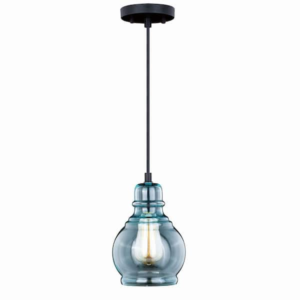 Blue glass mini pendant on sale light