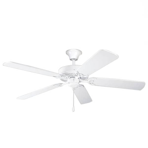 Progress Lighting AirPro 52 in. Indoor White Transitional Ceiling Fan with Remote Included for Great Room and Living Room