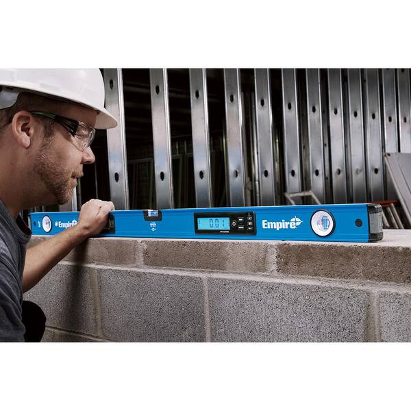 Empire - 48 in. Digital Box Level with Case and 8 in. Magnetic Torpedo Level and Rafter Square in True Blue