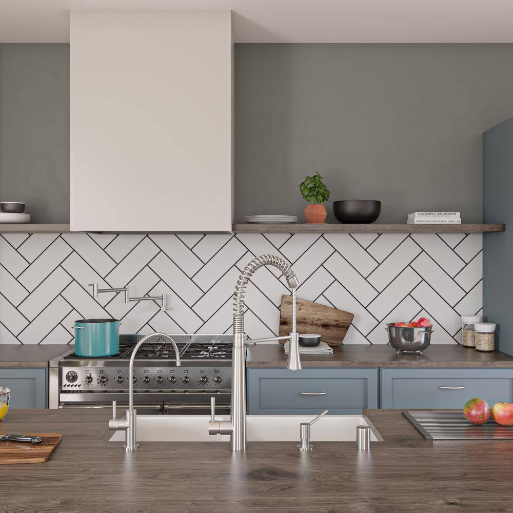 Stainless Steel Commercial Spring Kitchen Faucet with Pull Down Spray