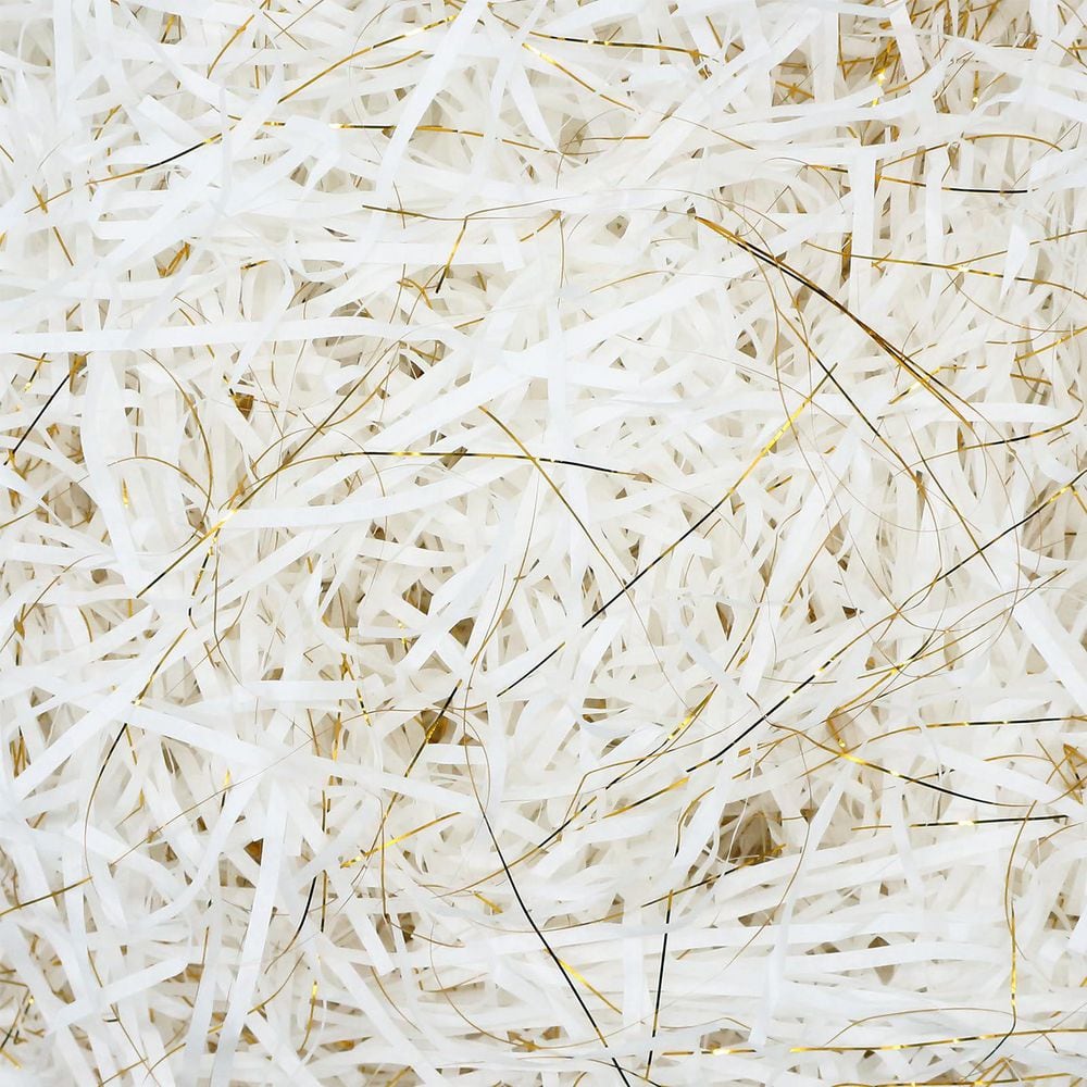 1 lb. White Gold Crinkle Paper Filler Shredded Raffia Grass for Gift Baskets Christmas Birthdays Weddings Anniversaries price history on PriceWatchPro