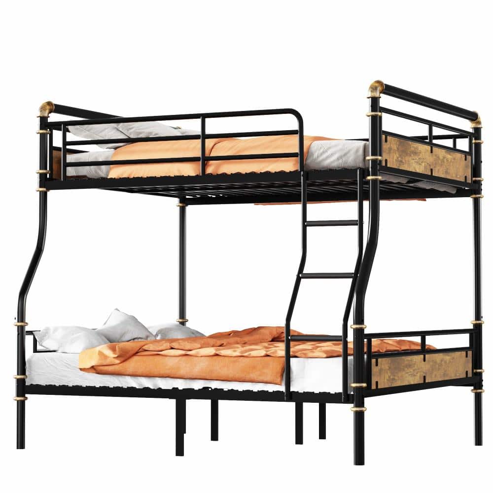 Black Full XL over Queen Bunk Bed with Safety Guard Rails and Detachable Design durable construction price history on PriceWatchPro
