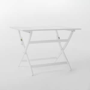 Wynter White Rectangular Folding Wood Outdoor Dining Table