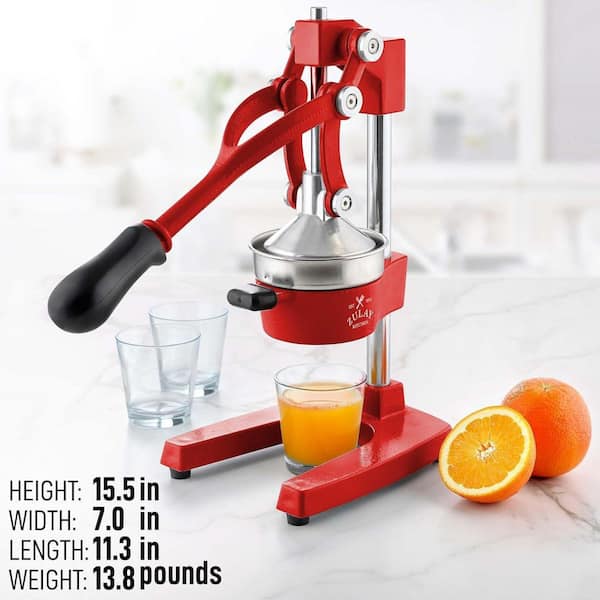 Zulay Kitchen Cast-Iron Orange Juice Squeezer-Large Red Z-CITRS