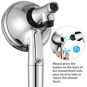 Rainfull 7-Spray Handheld Shower Systems with Valve 1.8 GPM 4.9 in. Adjustable Filtered Shower Head in Chrome