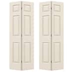 48 in. x 80 in. 6 Panel Colonist Primed Textured Molded Composite Closet Bi-Fold Double Door