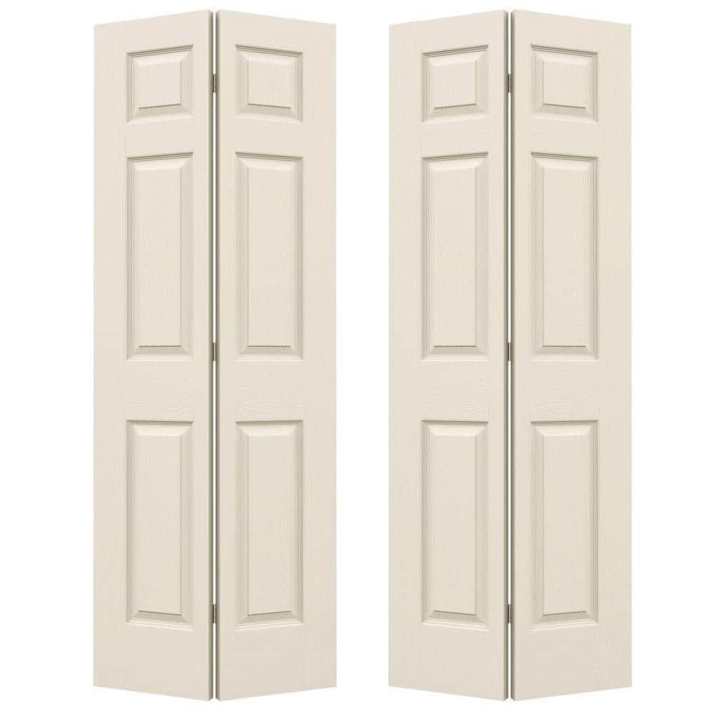 60 in. x 80 in. 6 Panel Colonist Primed Textured Molded Composite Closet Bi-Fold Double Door -  JELD-WEN, 05322