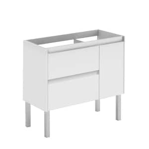 Ambra 90 Base 35.1 in. W x 17.6 in. D x 32.4 in. H Bath Vanity Cabinet without Top in Matte White