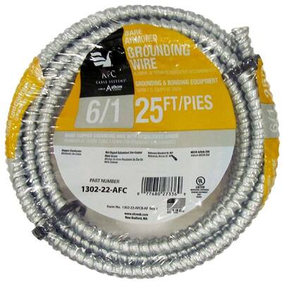 Afc Cable Systems 4 1 X 25 Ft. Bare Armored Ground Cable 1303-22-afc