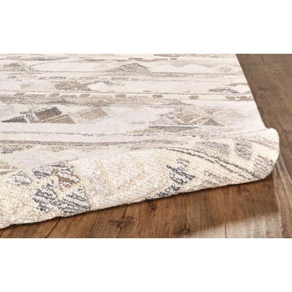 2 ft. x 8 ft. Gray, Ivory Abstract Area Rug