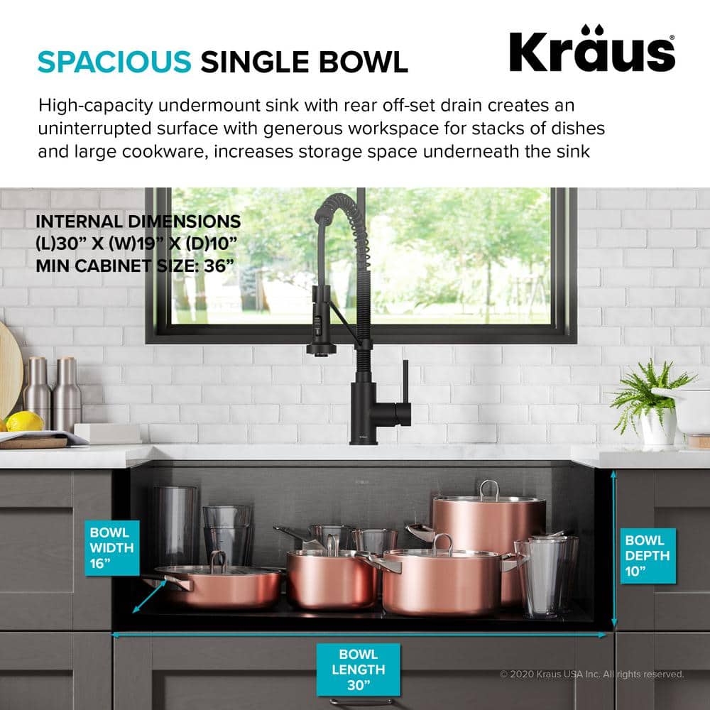 32-inch Black Stainless Steel Undermount Kitchen Sink with Accessories