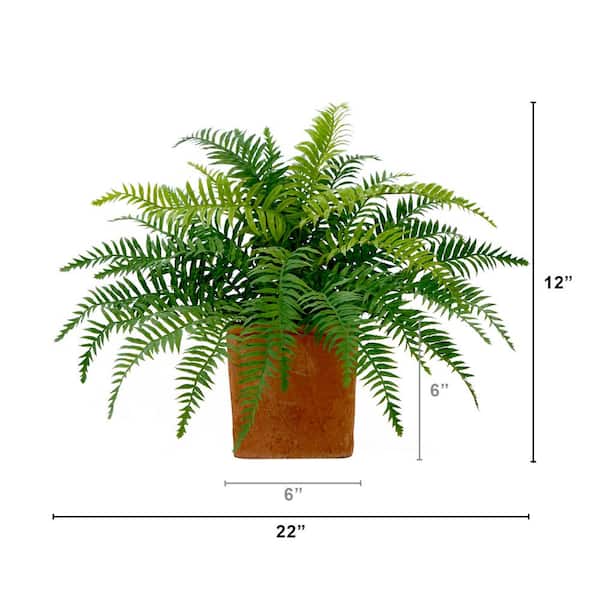 Nearly Natural 23 in. Artificial Green Boston Fern Plant with Handmade Jute  and Cotton Basket with Tassels DIY KIT (Set of 2) T4485-S2 - The Home Depot