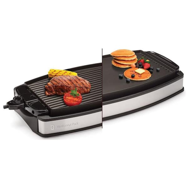 Wolfgang Puck 207 sq. in. Black Stainless Steel Reversible Indoor Grill