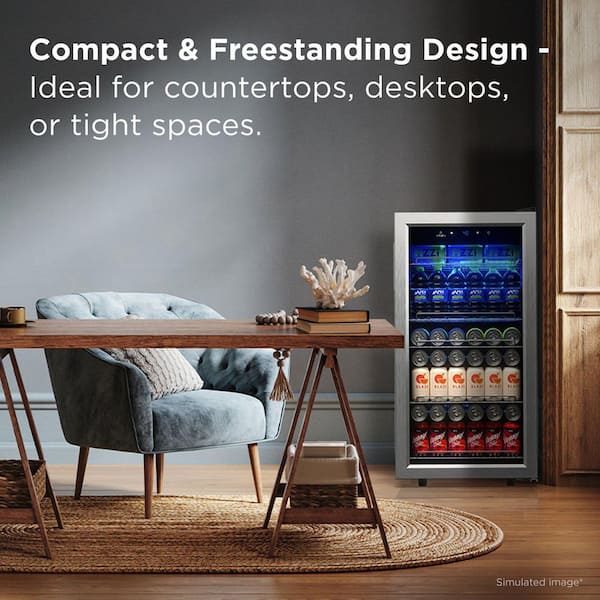 TCL 17.32 in. Single Zone 121 Cans Stainless Beverage Cooler