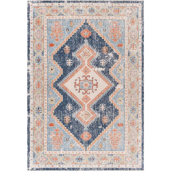 Livabliss Dayton Dark Blue 8 ft. x 10 ft. Indoor/Outdoor Area Rug ...