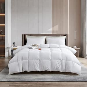 Tencel Cotton Blend White 85-Feather 15-Down Full/Queen All Seasons Comforter