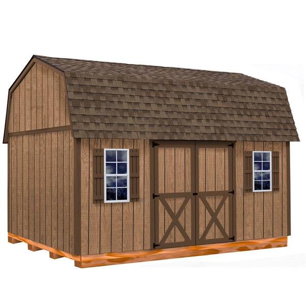 Best Barns Homestead 12 ft. x 16 ft. Wood Storage Shed Kit with Floor Including 4 x 4 Runners