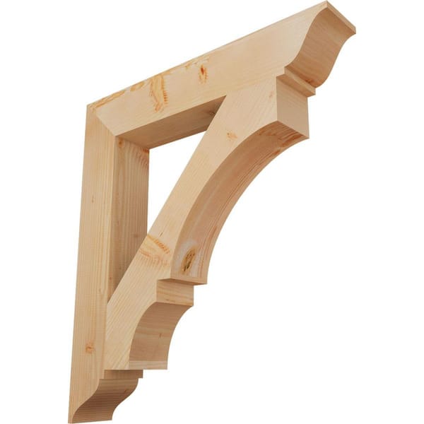 Ekena Millwork 5.5 in. x 40 in. x 36 in. Douglas Fir Balboa Traditional Smooth Bracket