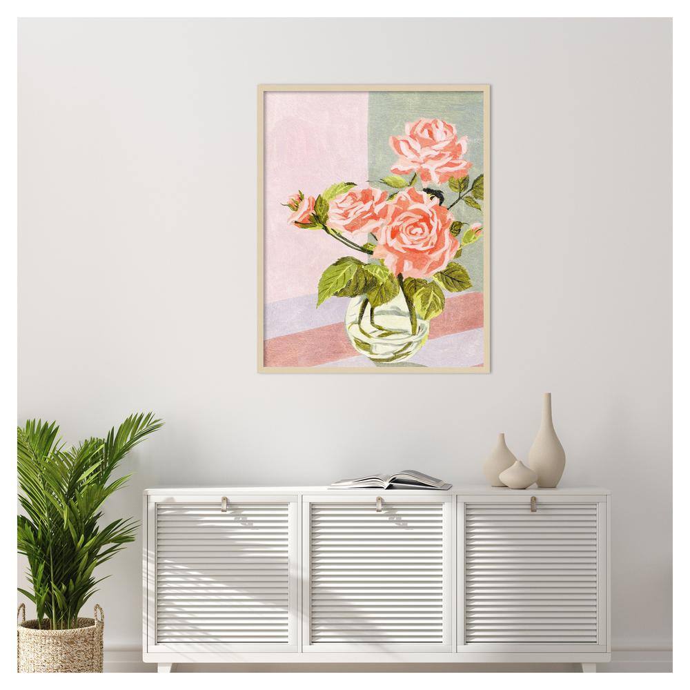 Melissa Wang Douces Roses I Framed Graphic Art Print in Natural Wood