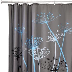 Thistle 72 in. x 72 in. Shower Curtain in Gray/Blue
