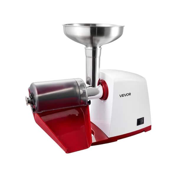 Electric Tomato Strainer 800W Max (Rated Power: 300W), 88 lbs./H, Stainless Steel, 1mm, 1.5mm, 3mm & 6mm Screens, White