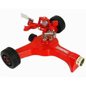 4982: Wheeled Impact Sprinkler, 360-Degree Automatic Impact Sprinkler with Wheeled Base for Medium to Large Gardens