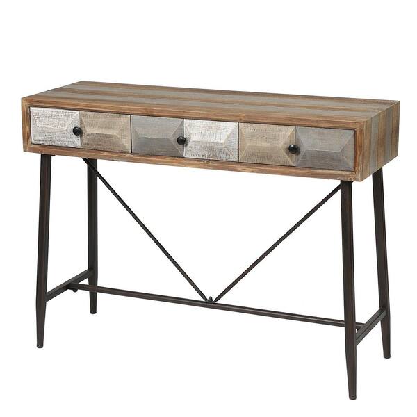 3 Drawer Console Table, Rustic Wood Console Table Canada