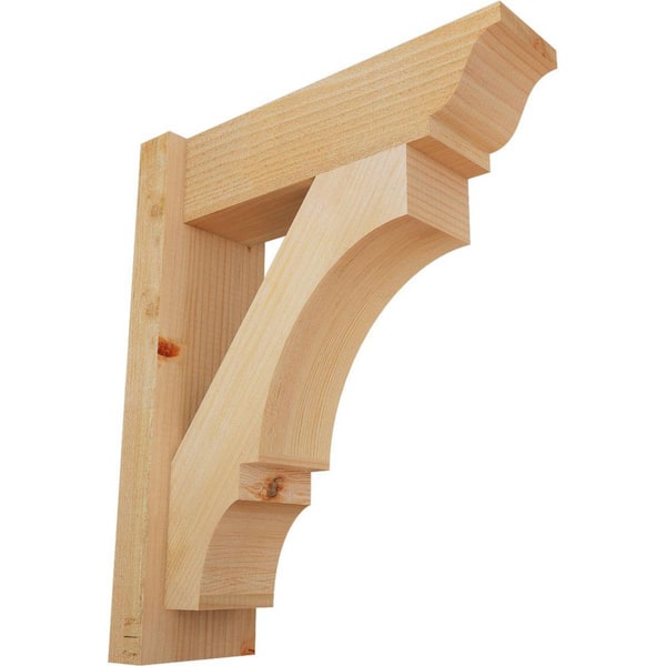 Ekena Millwork 6 in. x 22 in. x 18 in. Douglas Fir Balboa Traditional Rough Sawn Outlooker