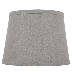 Mix and Match 10 in. Dia x 7.5 in. H Gray with Silver Sparkle Round Accent Lamp Shade