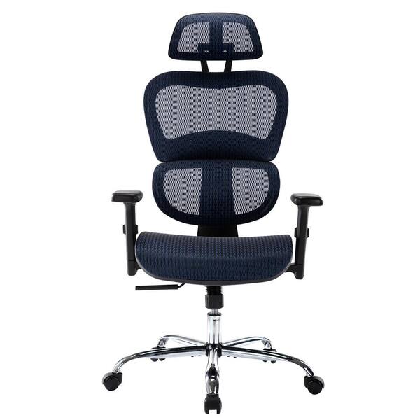 SMUGDESK Blue Ergonomic Office Chair Adjustable Armrest Lumbar Support Mesh Computer Chair