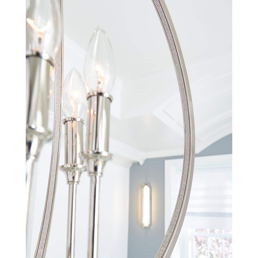 Corinne 6-Light Polished Nickel Crystal Globe Pendant
