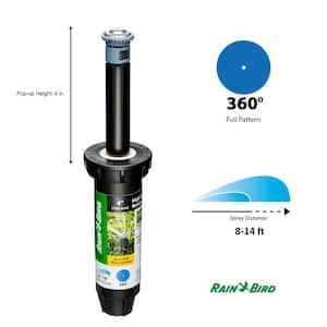 8SA 4 in. Pop-Up Rotary Sprinkler, Full Circle Pattern, Adjustable 8-14 ft.