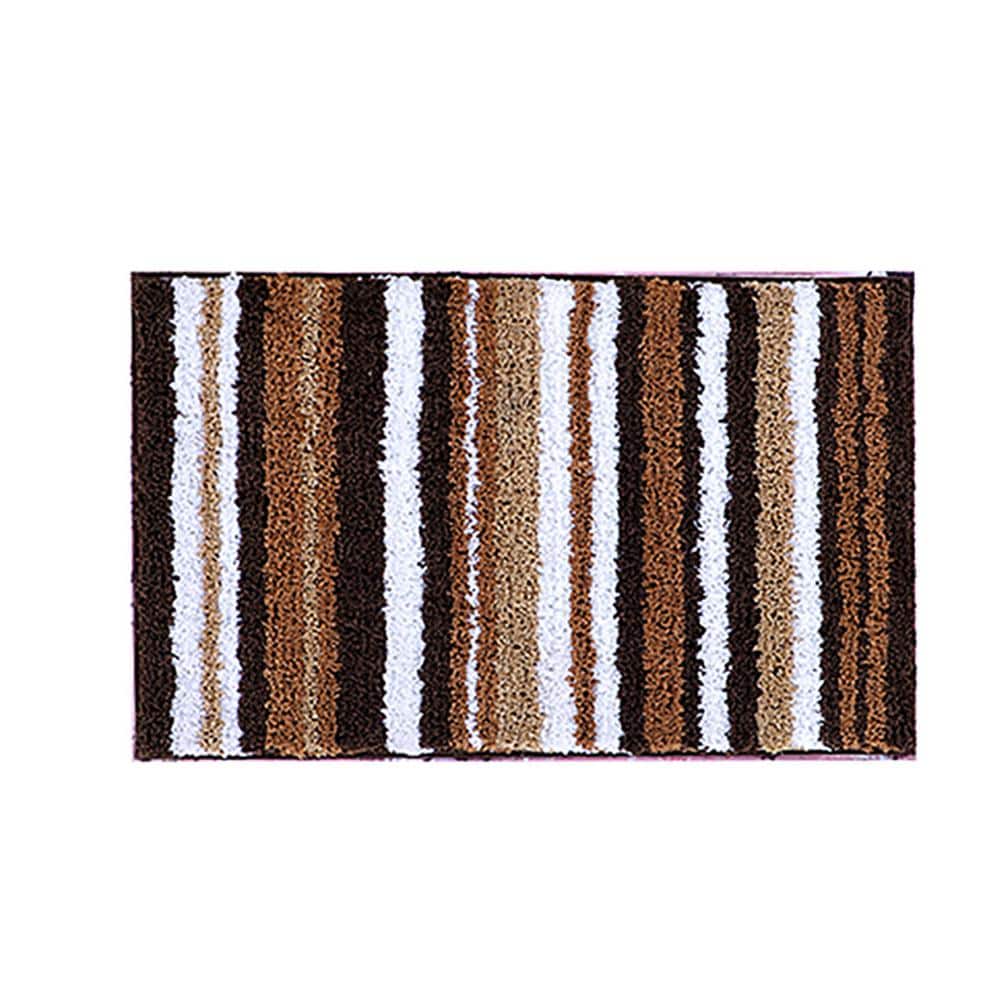 Griffie Brown and White Polyester Tufted Bath Rug Set