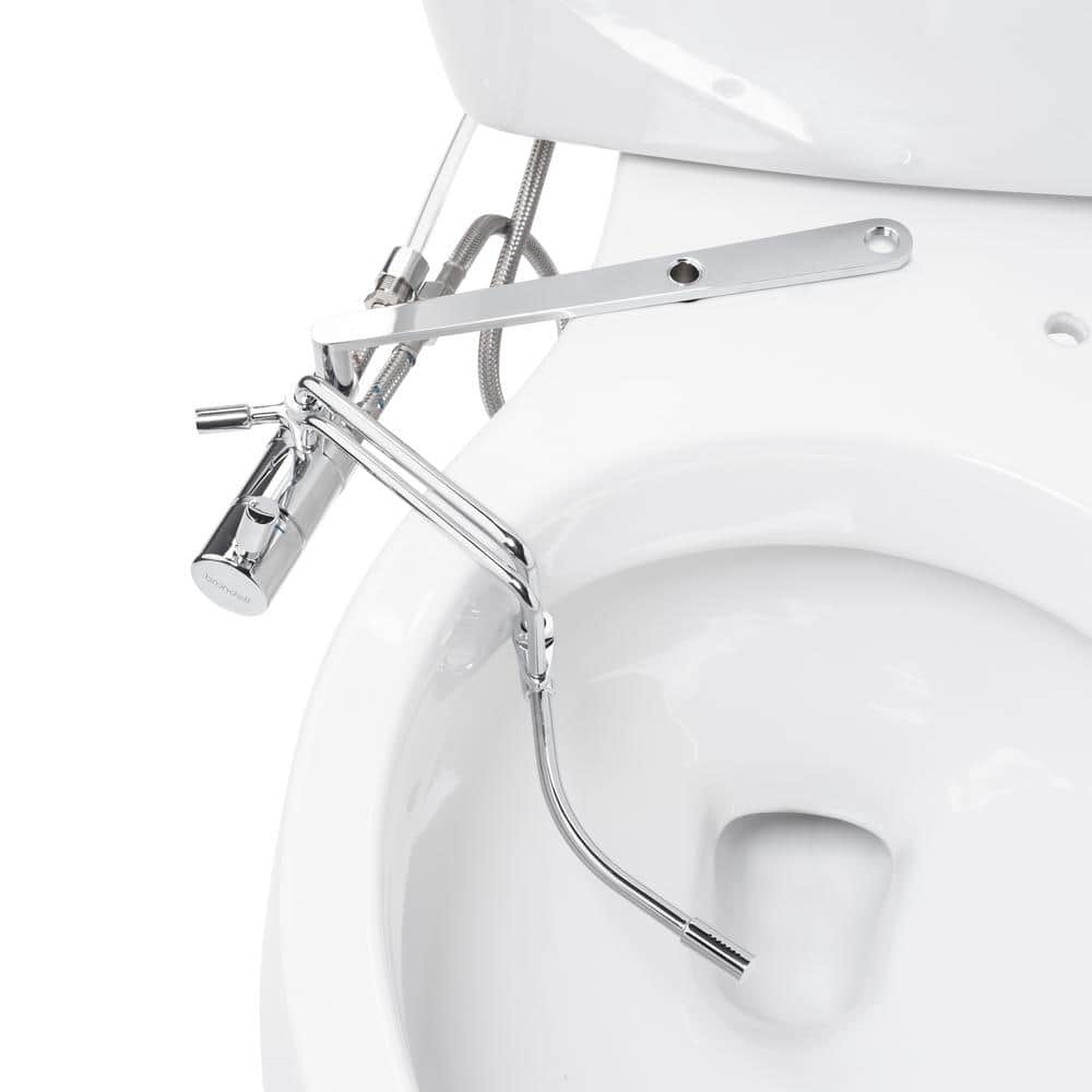 Side-Mounted Chrome Adjustable Spray Bidet with Dual Temperature