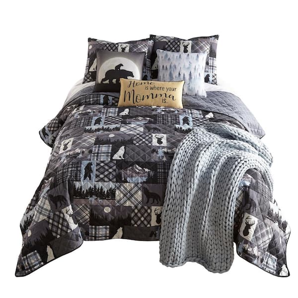 DONNA SHARP Nightly Walk 3-Piece Multicolor Queen Polyester Coverlet Set