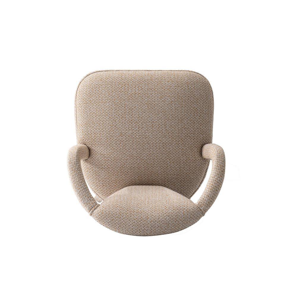 Gold Dust Tweed Upholstered Armchair with Wood Frame