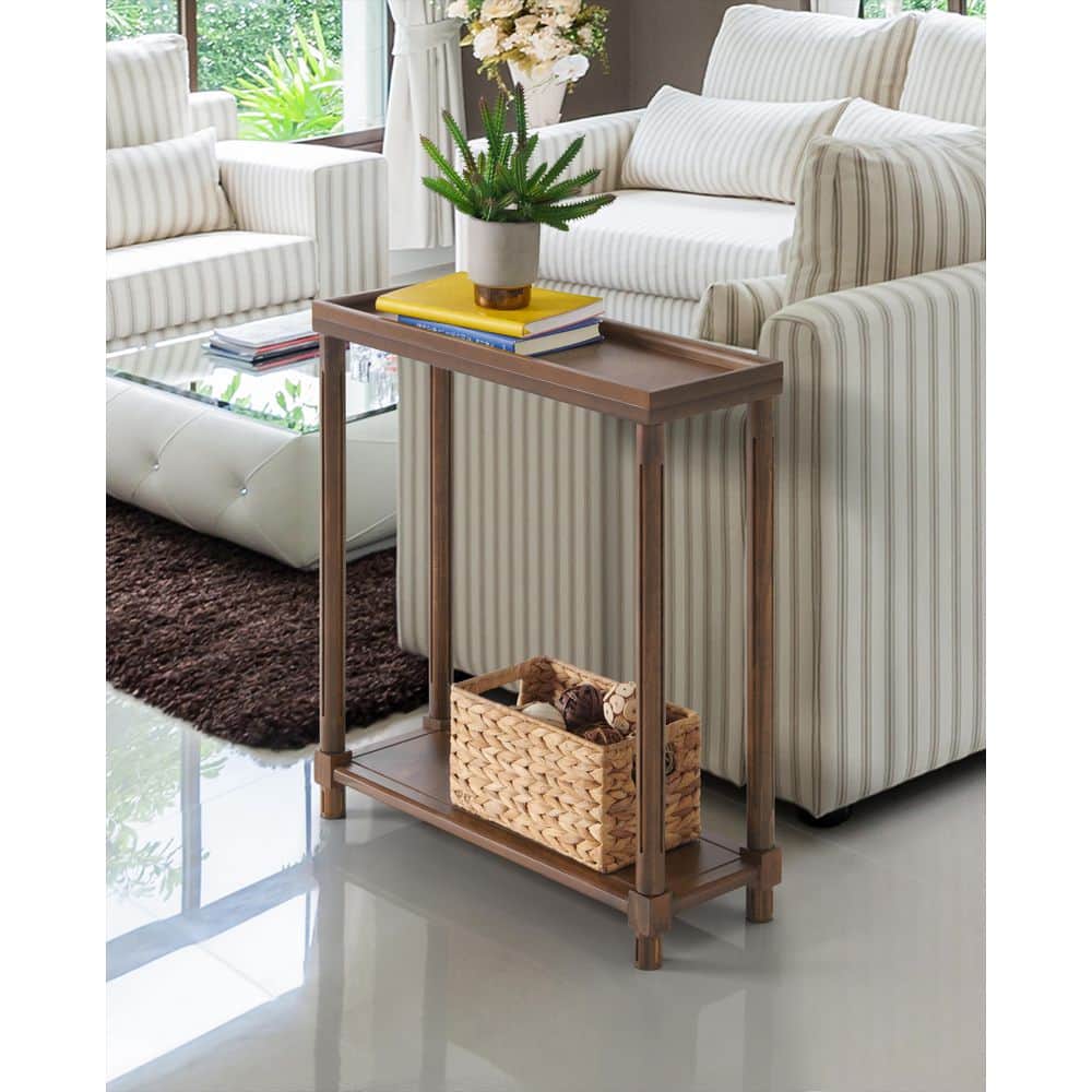 Harrison Chestnut Finish Narrow Rectangular Wood Side Table