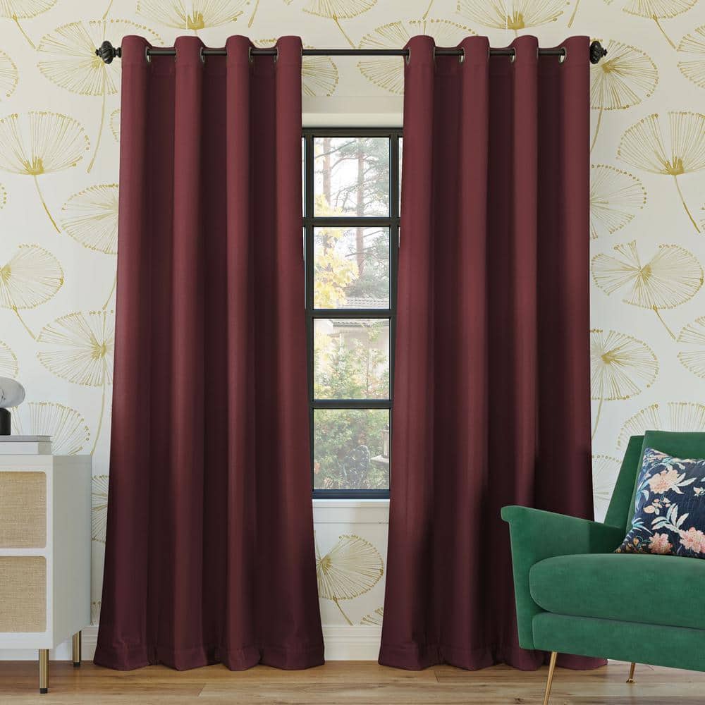 Oslo Theater Grade Wine Polyester 52 in. W x 63 in. L Grommet 100% Blackout Curtain (Single Panel) price history on PriceWatchPro