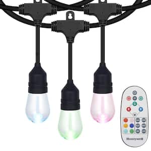 8 Blubs 24 ft. Outdoor/Indoor Plug-in LED Edison String Light Color Changing Set with Remote Control