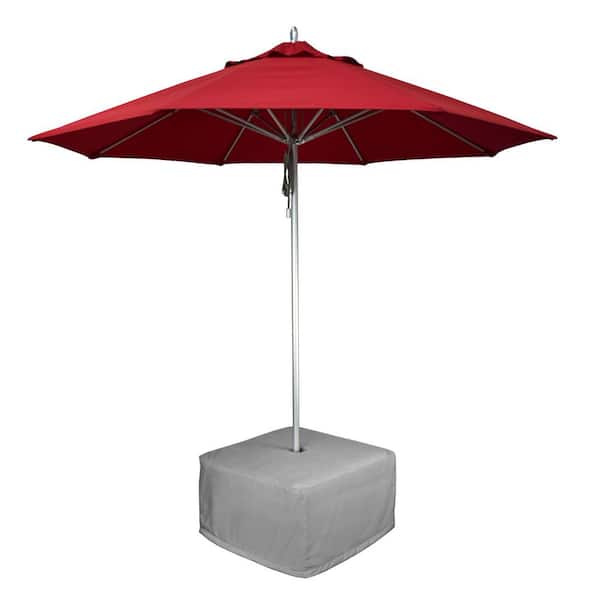 California Umbrella Shade Island Polystyrene Outdoor Base Seating Ottoman with Sunbrella Cushion Granite