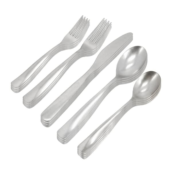Gibson Home Hulton 20-Piece Stainless Steel Flatware Set in Silver