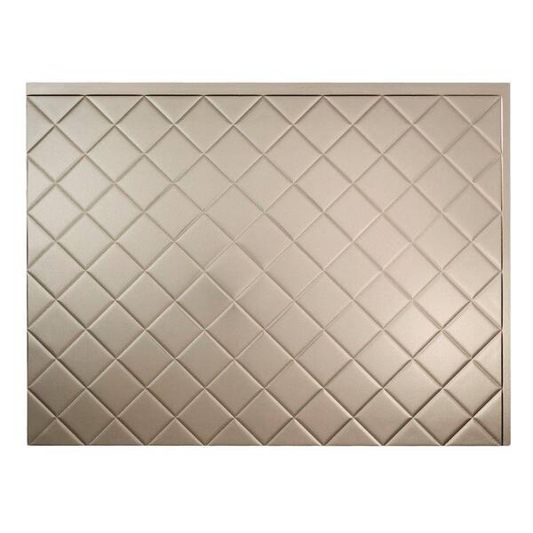 Fasade 18.25 in. x 24.25 in. Brushed Nickel Quilted PVC Decorative Backsplash Panel